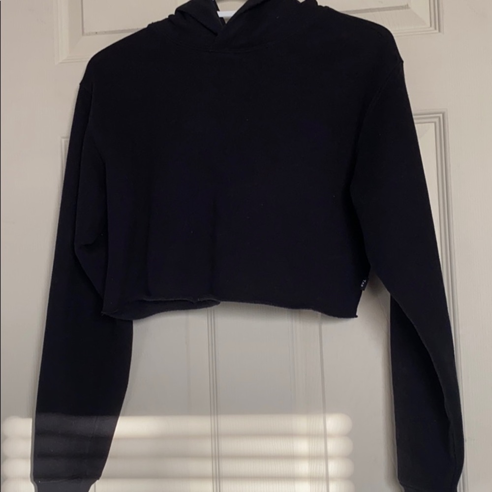 Black TNA cropped hoodie